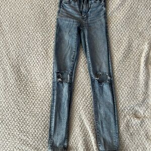Blue Distressed Women's American Eagle Jeans